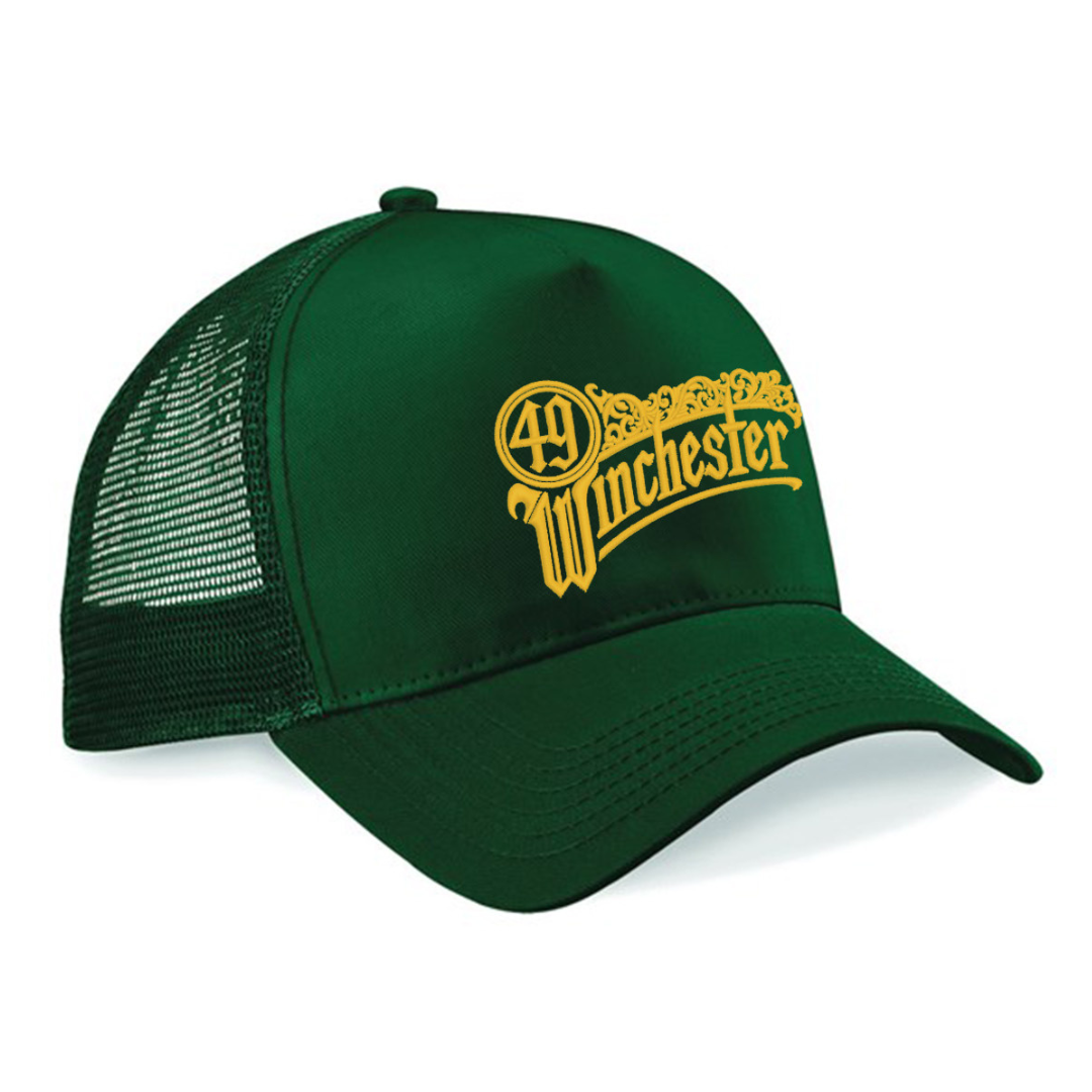 Green Embroidered Trucker Hat