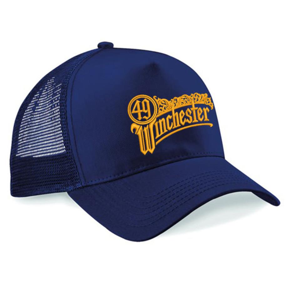 Navy & Gold Embroidered Trucker Hat