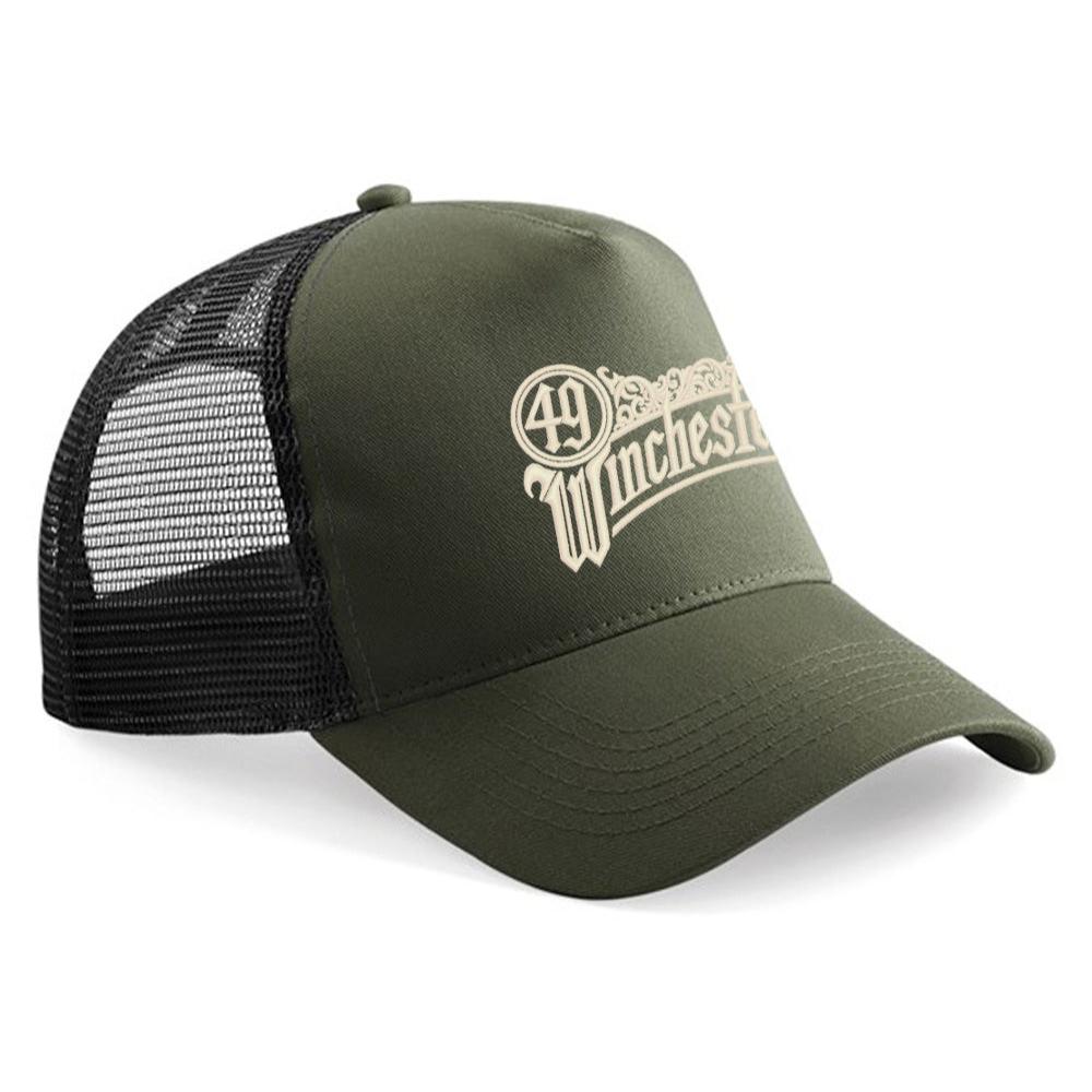 Olive Green Embroidered Trucker Hat